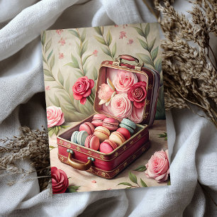 Papier Mousseline Boîte cadeau chic et vintage avec macarons françai