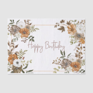 Papier Mousseline Bon Anniversaire Pastel Floral Botanical Arrangeme