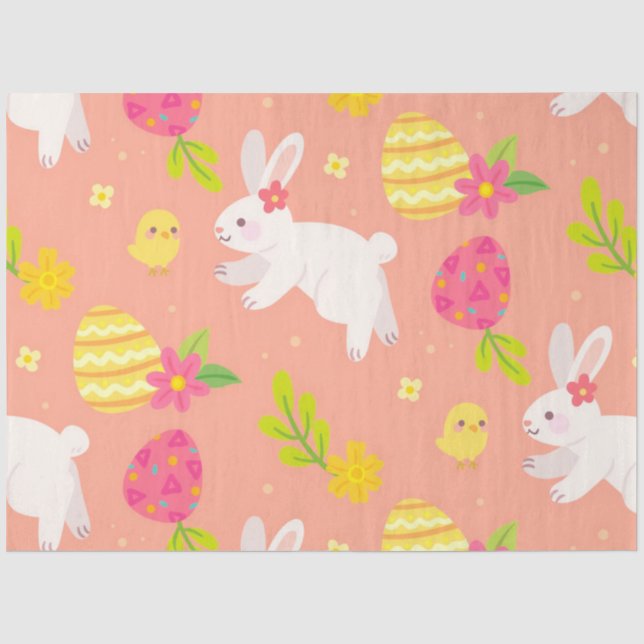 Papier Mousseline Bon Poulet Et Lapin De Pâques (Recto)