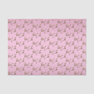 Papier Mousseline Bonbon élégant 16 en rose et or