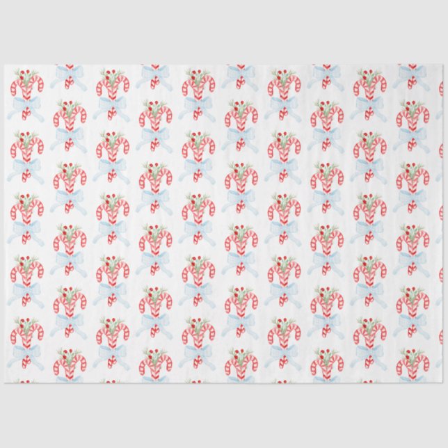 Papier Mousseline Bonbons d'aquarelle avec bonbon, Noël (Recto)