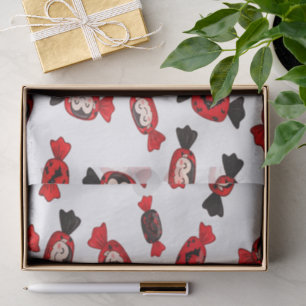 Papier Mousseline Bonbons Dracula Rouge Pour Halloween