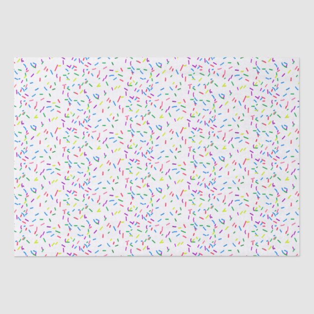Papier Mousseline Bonbons Saupoudré Sur Blanc (Recto)
