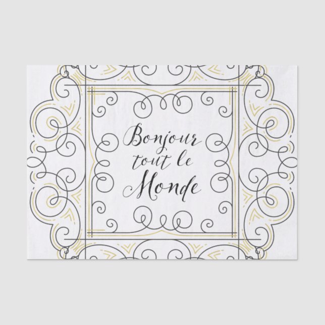 Papier Mousseline Bonjour chacun - la salutation de professeur (Recto)