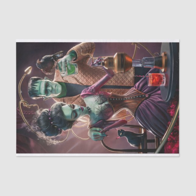 Papier Mousseline Bonne Chimie, Frankenstein Monster et sa mariée (Recto)