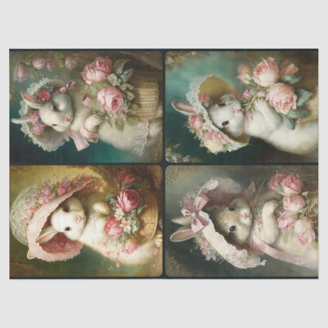 Papier Mousseline Bonnet Bunnies Papier Tissu (Recto)