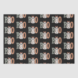 Papier Mousseline Boo Ghost Orange Green Cute Black Halloween