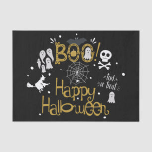 Papier Mousseline Boo Joyeux Halloween Fantaisie Emballage Cadeau Pe