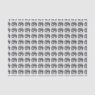 Papier Mousseline Boombox 80s rétro Motif gris