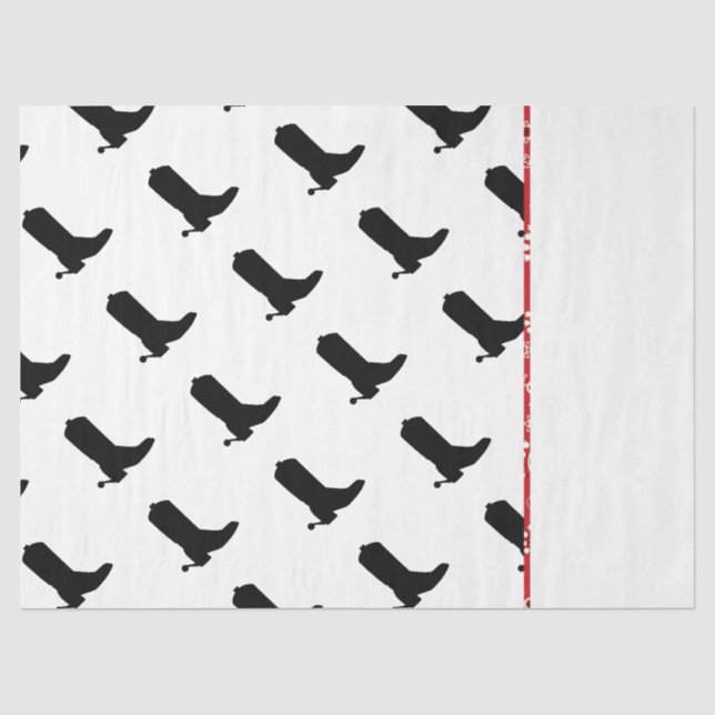 Papier Mousseline Boot Cowboy Spire Silhouette Motif Bandana trim (Recto)