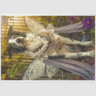 Papier Mousseline Bordure Collie Angel Celestial Découpage