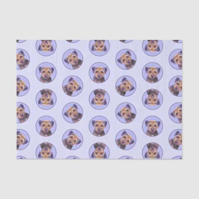 Papier Mousseline Bordure Terrier Peinture mignonne Original Animal  (Recto)