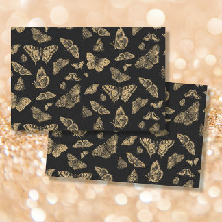 Papier Mousseline Botanique Papillon Parties scintillant d'or Motif 