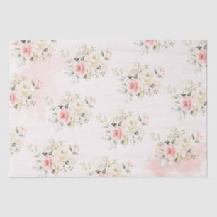 Papier Mousseline Botanique rose fleurie 75ème anniversaire
