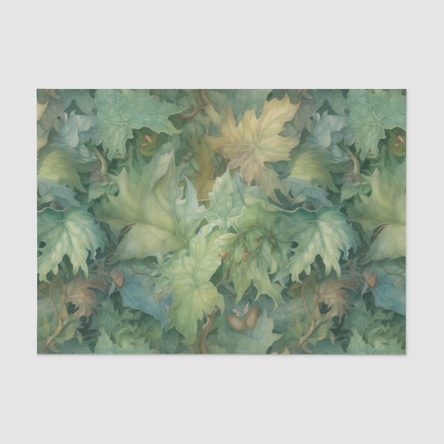 Papier Mousseline Botanique verte (Recto)