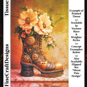 Papier Mousseline Botte Extrême Steampunk Amusante, Découpage Floral