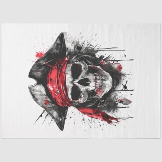 Papier Mousseline Boucaner Pirate Red Bandana Decoupage (Recto)