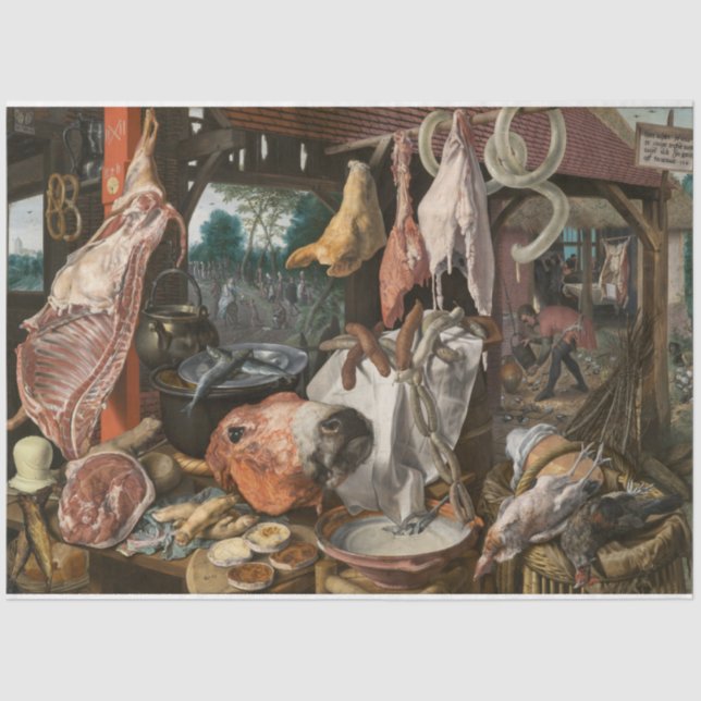 Papier Mousseline Boucher's Stall (par Pieter Aertsen) (Recto)