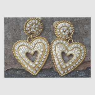Papier Mousseline Boucles d'oreilles Faux Diamants en Or avec Forme
