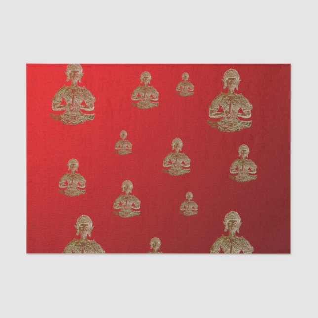 Papier Mousseline bouddha en rouge (Recto)