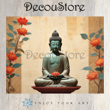 Bouddha & Pivoines Découpage