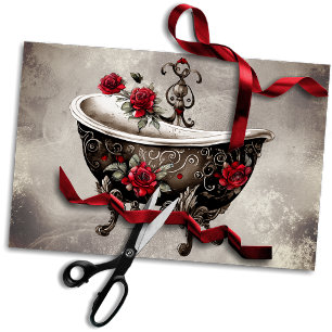 Papier Mousseline Boudoir Baignoire Antique Or Vieux Bain Pied