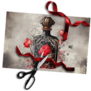 Papier Mousseline Boudoir victorien   Vielle Bouteille De Parfum Ave
