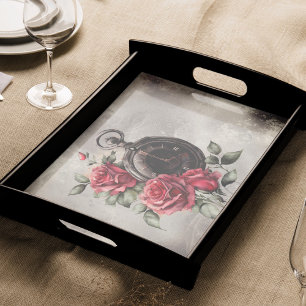Papier Mousseline Boudoir victorien   Vielle montre à poche et rose 