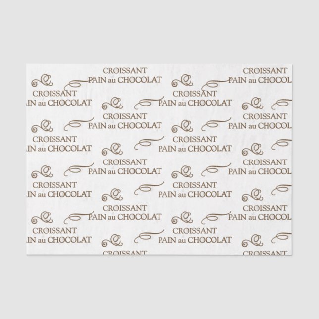 Papier Mousseline Boulangerie Française Viennoiseries Chocolat Crois (Recto)