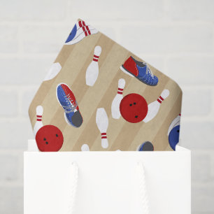 Papier Mousseline Boule de bowling, poubelles et chaussures à motifs