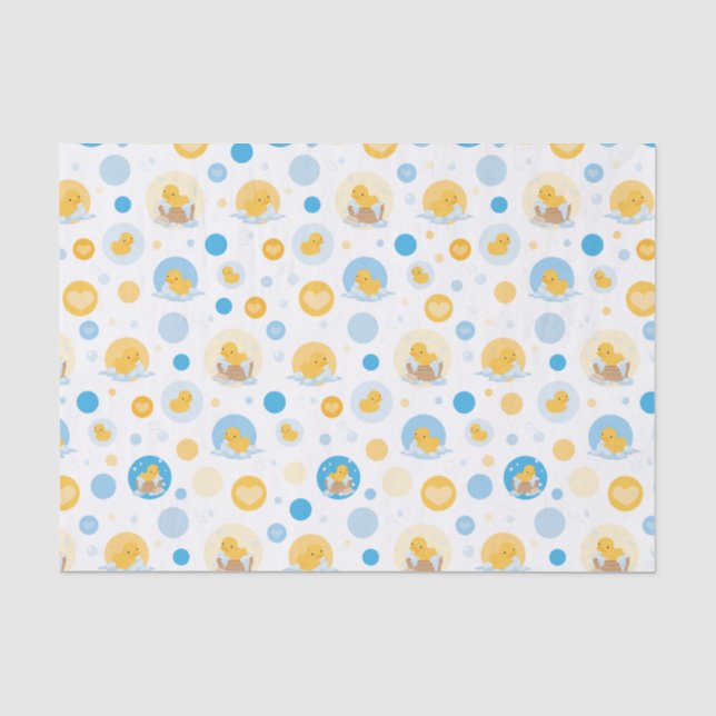 Papier Mousseline Boule de canard jaune Motif cadeau papier de tissu (Recto)