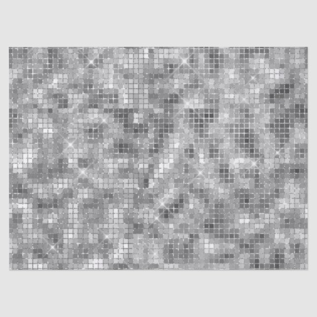 Papier Mousseline Boule Disco Faux Silver (Recto)