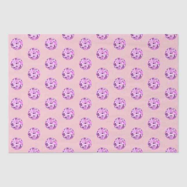 Papier Mousseline Boule moderne rose violet Disco Motif Pastel rose (Recto)