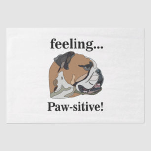 Papier Mousseline Bouledogue anglais Feeling Pawsitive Fête d'annive