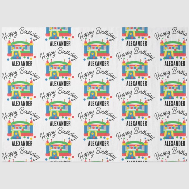 Papier Mousseline Bounce House Jumping Castle Ball Nom des enfants (Recto)