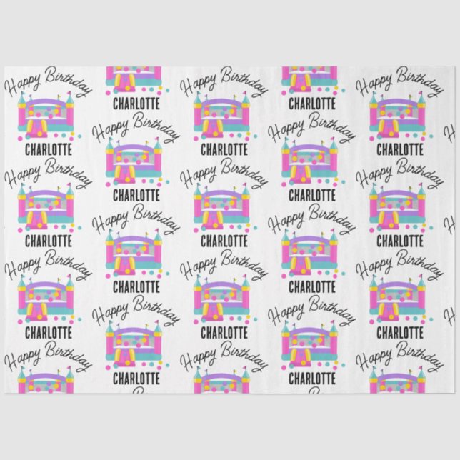 Papier Mousseline Bounce House Jumping Castle Girls Anniversaire (Recto)