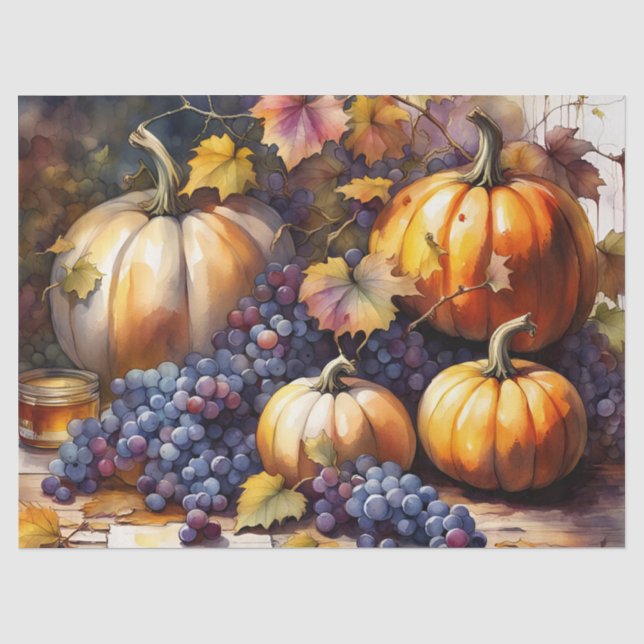 Papier Mousseline Bounty d'automne, citrouille, Miel de raisins (Recto)