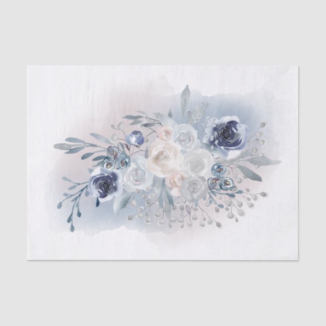 Papier Mousseline bouquet aquarelle (Recto)