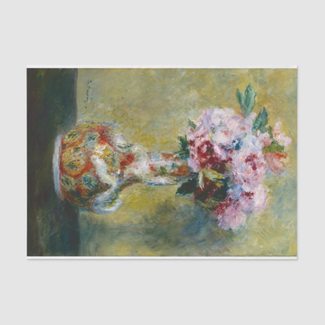 Papier Mousseline Bouquet dans un vase par Pierre Auguste Renoir (Recto)