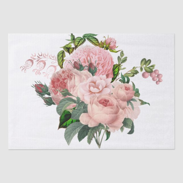 Papier Mousseline Bouquet d'aquarelle rose pâle (Recto)