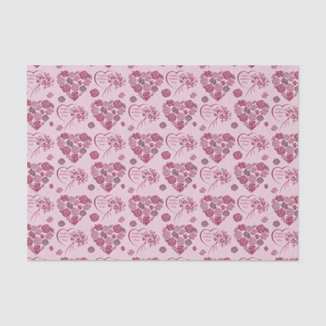 Papier Mousseline Bouquet de coeur de la fête des mères (Recto)