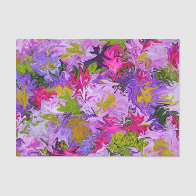 Papier Mousseline Bouquet de couleurs Floral Art Abstrait Design (Recto)