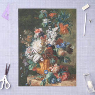 Papier Mousseline Bouquet de fleurs antique dans une urne