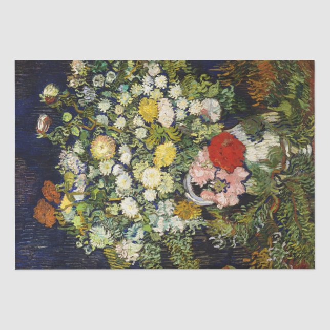 Papier Mousseline Bouquet de fleurs dans un vase de Vincent Van Gogh (Recto)