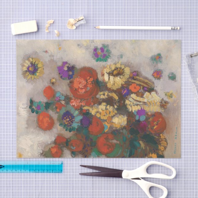 Papier Mousseline Bouquet de Fleurs | Odilon Redon (Artisanat)