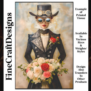 Papier Mousseline Bouquet de mariée Steampunk glamour R7 découpage