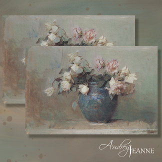 Papier Mousseline Bouquet de rose rose rose vintage