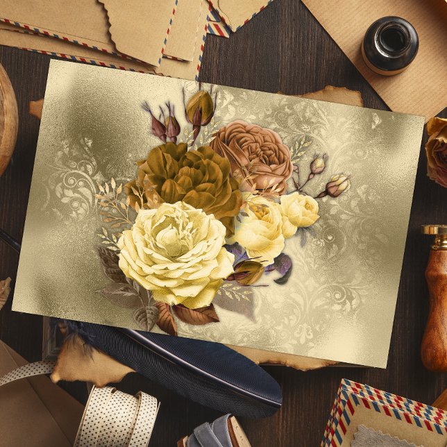 Papier Mousseline Bouquet de rose vintage (Créateur téléchargé)