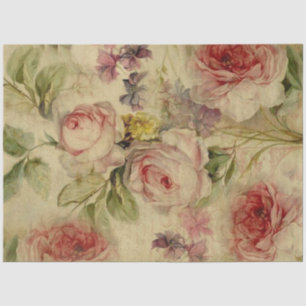 Papier Mousseline Bouquet floral vintage Script Ephémère Découpage