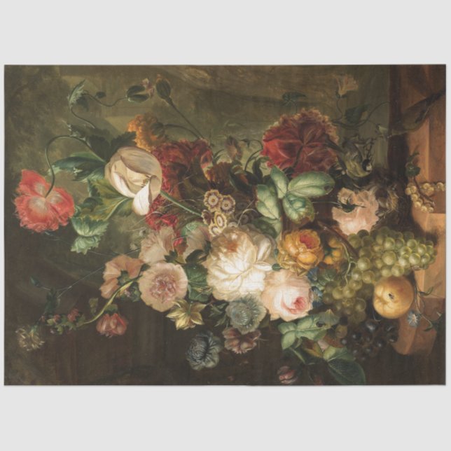 Papier Mousseline Bouquet vintage de fleurs (Recto)